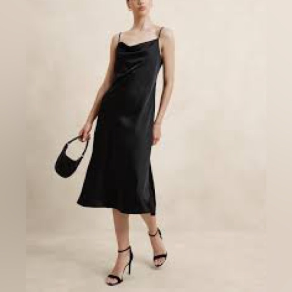 Banana Republic Satin Black Dress